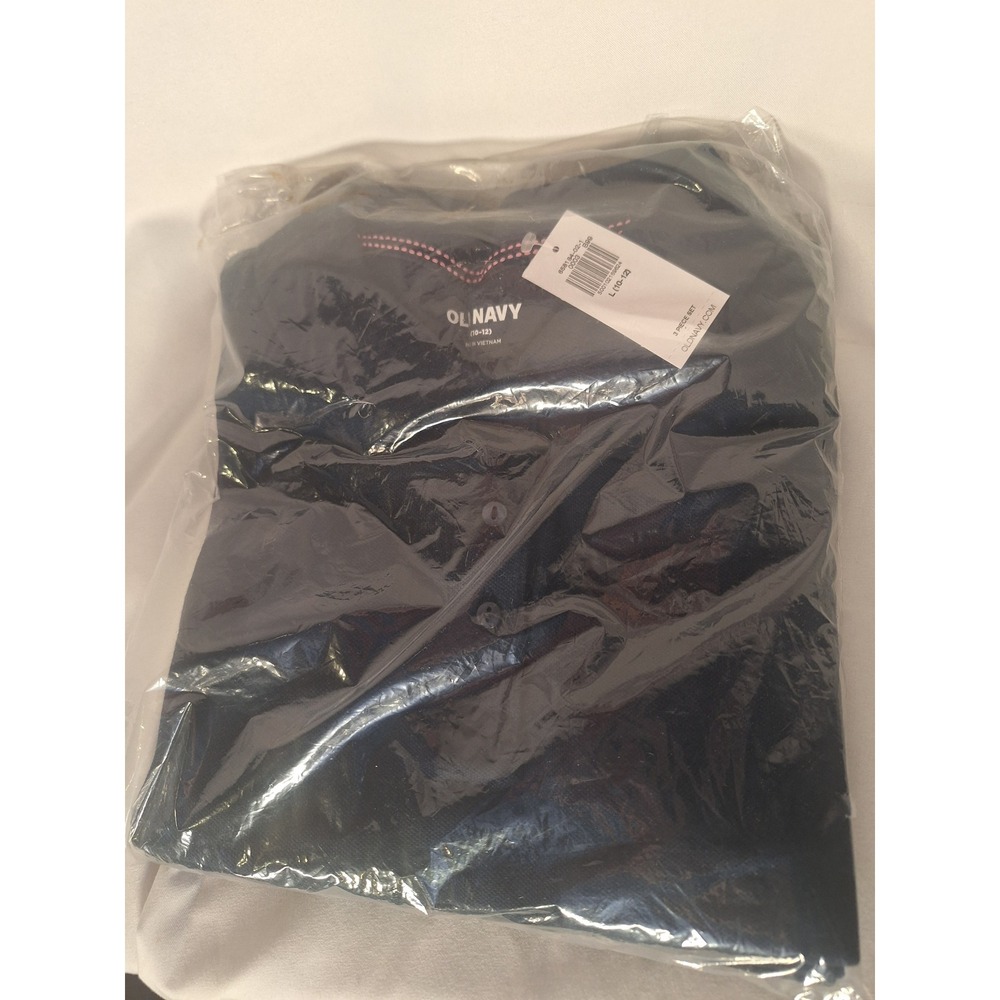 Old Navy Girls 3 Piece Set Short Sleeve Polo Tops Size L‎ 10 12 Navy Blue